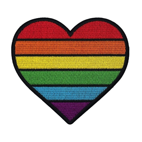 Rainbow Heart Embroidered Iron-on Patch