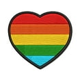thumbnail image 1 of Rainbow Heart LGBTQ Love Applique Multi-Color Embroidered Hook & Loop Patch - 3.5 Inch Large, 1 of 5