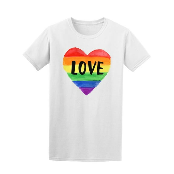 Rainbow Heart Love T-Shirt Men -Image by Shutterstock, Male x-Large