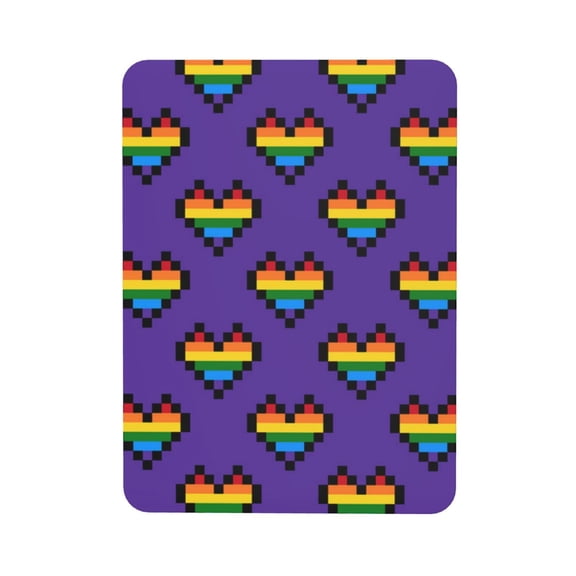 Rainbow Heart Pixel Art LGBT Rectangular Refrigerator Magnet, Soft Magnetic Fridge Magnet for Home, Office, Locker Decor