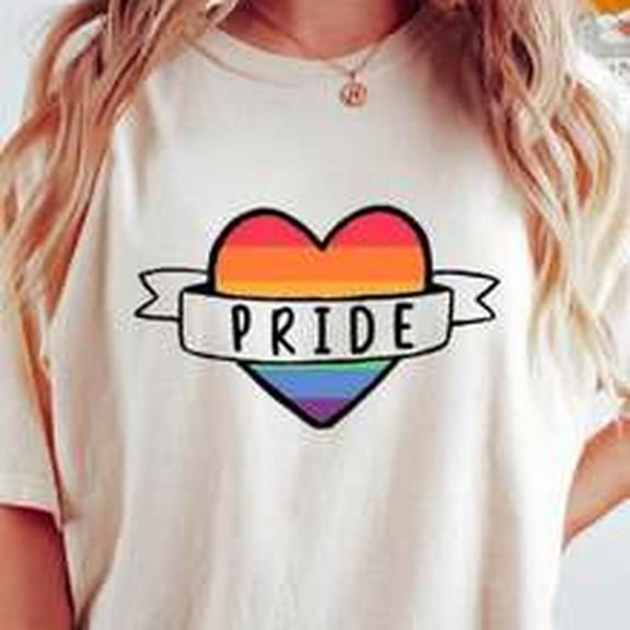 Rainbow Heart Pride Shirt, Simple Pride Love , BTQ Pride Banner Shirt, Minimalist Gay Pride , Love Wins Rainbow Heart Shirt, ALC.