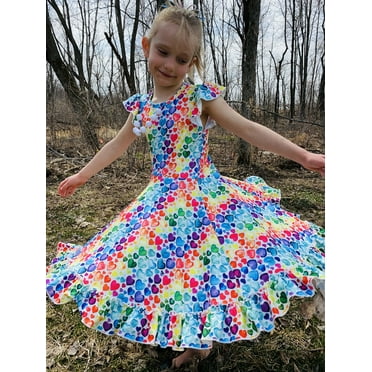 Rainbow Heart Twirly Dress