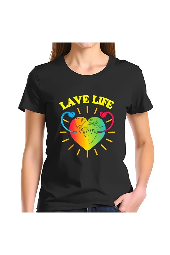Rainbow Heart World Map Colorful Unity Peace Global Love Graphic Unisex T-Shirt, up to size 5XL