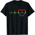 thumbnail image 1 of Rainbow Heartbeat LGBTQ T-Shirt, 1 of 3