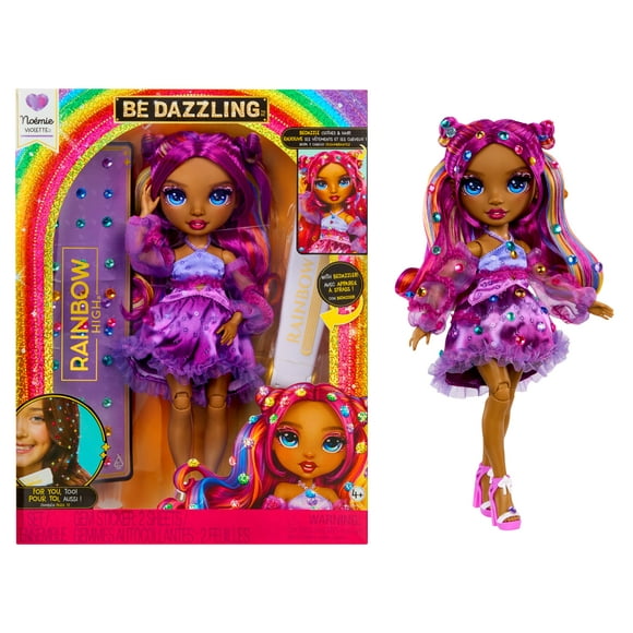 Rainbow High Be Dazzling Fashion Dolls- Noemie Violette (Purple) with Bedazzler Tool and Sparkle Gems