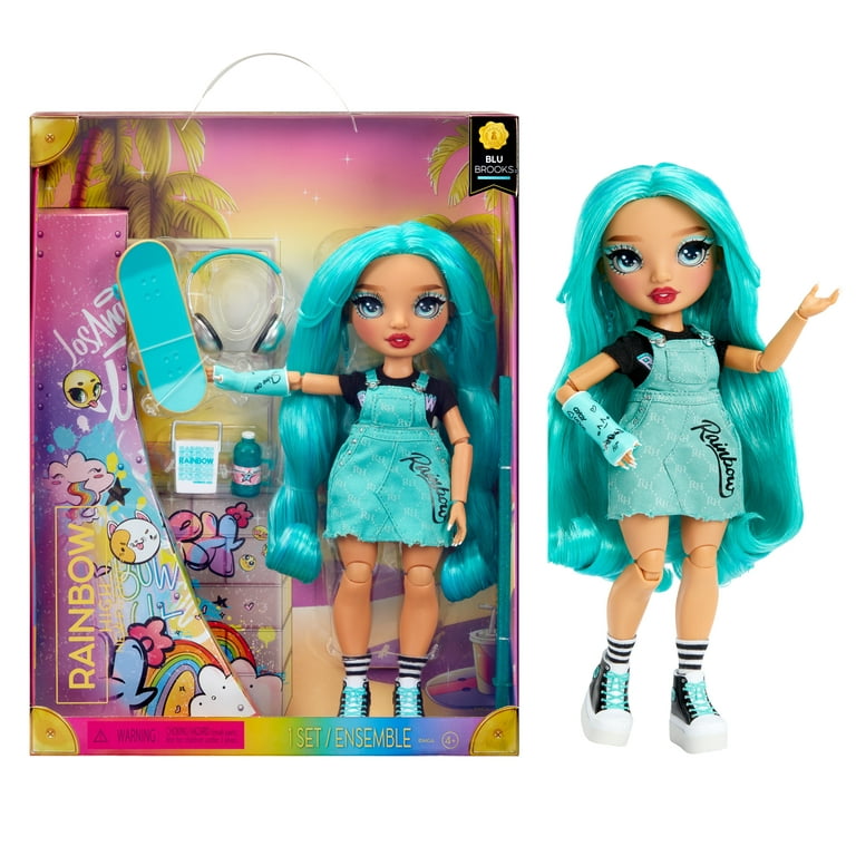Rainbow High Blu - Blue Fashion Doll in Fashionable Outfit, Wearing a Cast  & 10+ Colorful Play Accessories. Gift for Kids 4-12 Years Old and