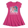 thumbnail image 1 of Rainbow High - Blue Leaf Frame - Toddler & Youth Girls Fit & Flare Dress, 1 of 1