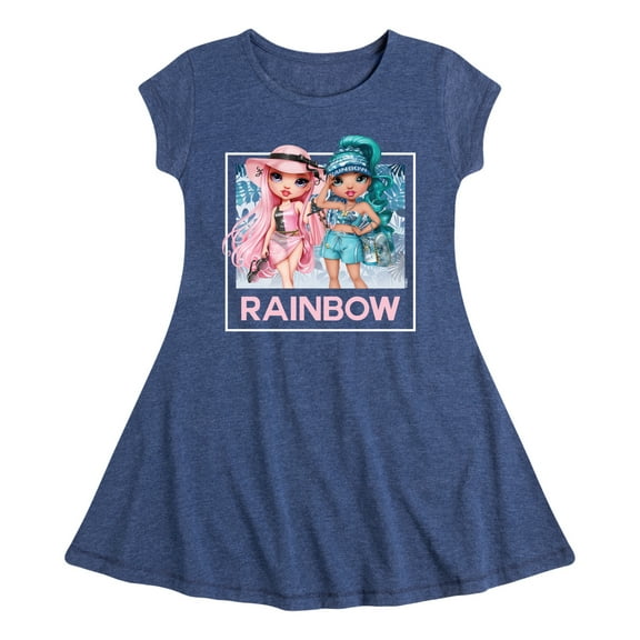 Rainbow High - Blue Leaf Frame - Toddler & Youth Girls Fit & Flare Dress
