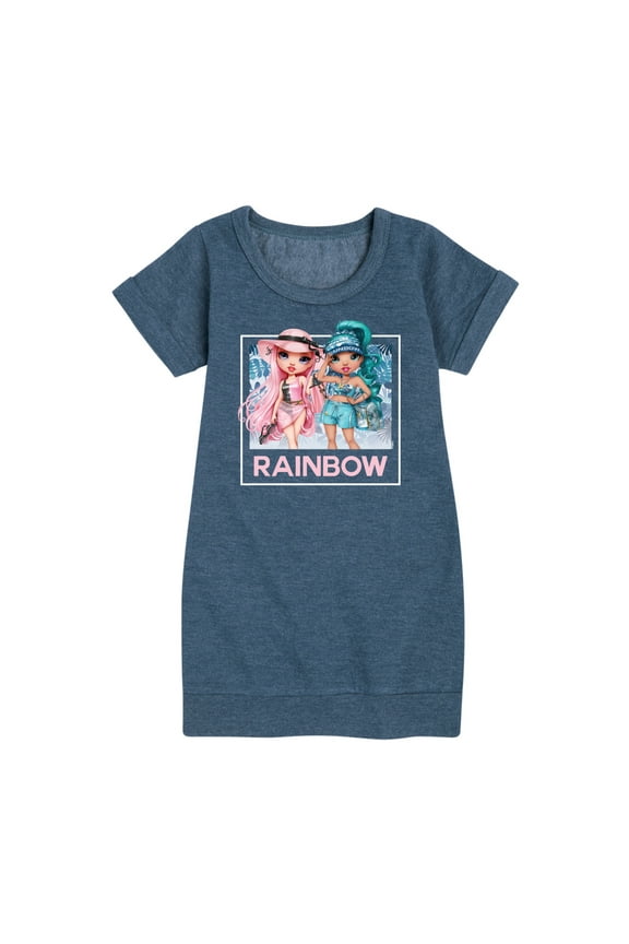 - Blue Leaf Frame - Toddler & Youth Girls Fleece Dress