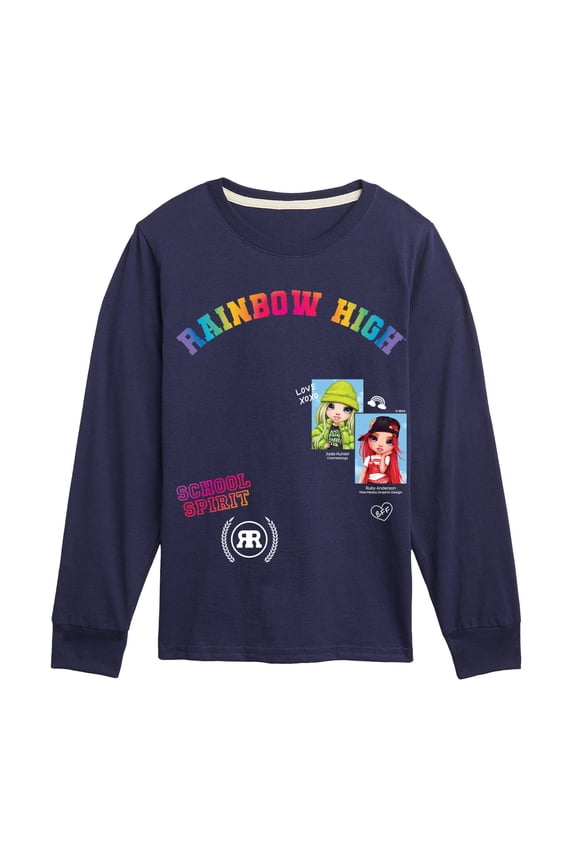 - Collegiate Faux Multi - Youth Boys Long Sleeve Graphic T-Shirt