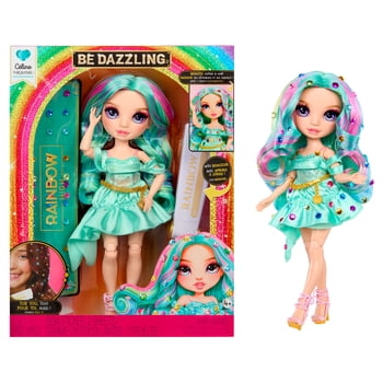 Rainbow High Be Dazzling Fashion Dolls- Celine Turquoise (Teal) with Bedazzler Tool and Sparkle Gems