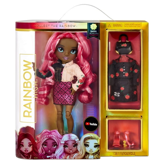 Rainbow High Daria Roselyn Fashion Doll Playset, 10 Pieces