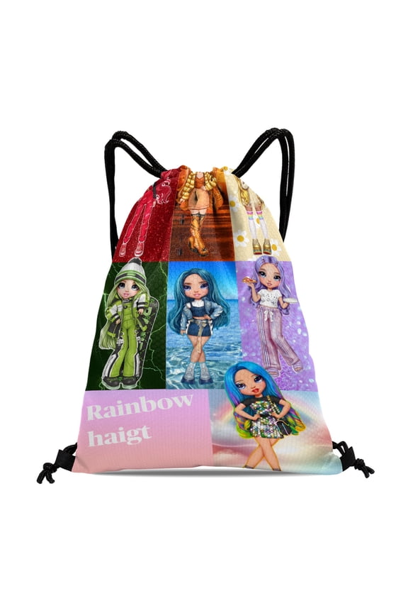 Rainbow High Dolls Active Backpack:Waterproof, suitable for fitness, hiking, swimming, beach, and shopping, measuring 15.7*17.7 inches (40cm45cm.