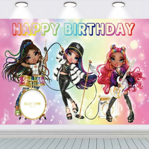 Rainbow High Dolls Backdrop Banner Party Supplies Taspestry Wall Decor Post Birthday Decorations Background for Photography Taspestry