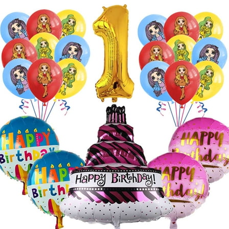 Rainbow High Dolls Balloons Party Supplies 1st Big Number Decorations Decor Kit Birthday
