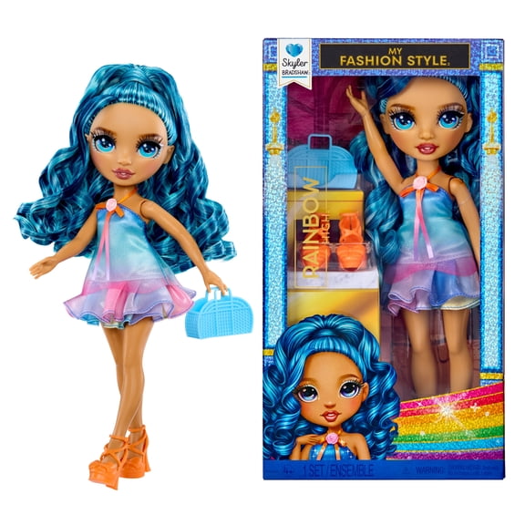 Rainbow High My Fashion Style Skyler, Blue 11" Fashion Doll with Statement Outfit, Stylish Handbag, Girls Toy Gift for Kids Ages 4-12 Years