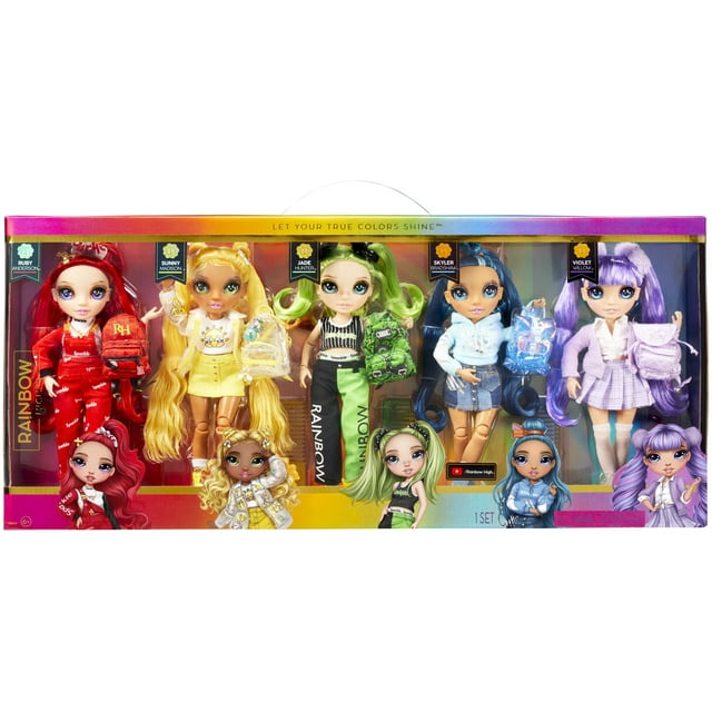 Rainbow High Exclusive with 5 Jr High Fashion Doll Favorites Ages 4 & up
