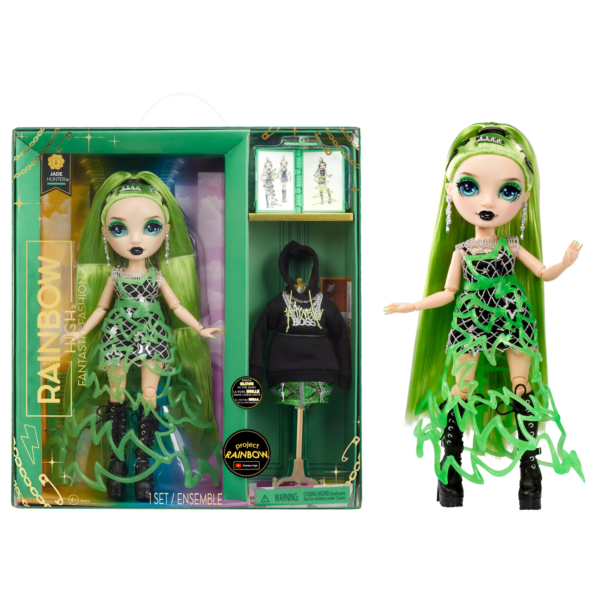 Rainbow High Fantastic Fashion Jade Hunter Green 11” Doll and Playset