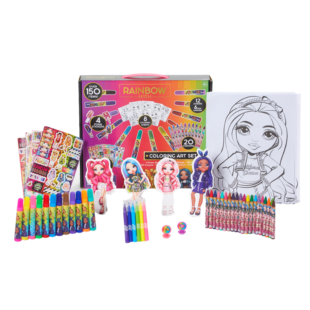 Gabby s Dollhouse Roller Art Desk Set for Kids, Travel Coloring Activity  for Kids, with Crayons, Markers and Stickers 