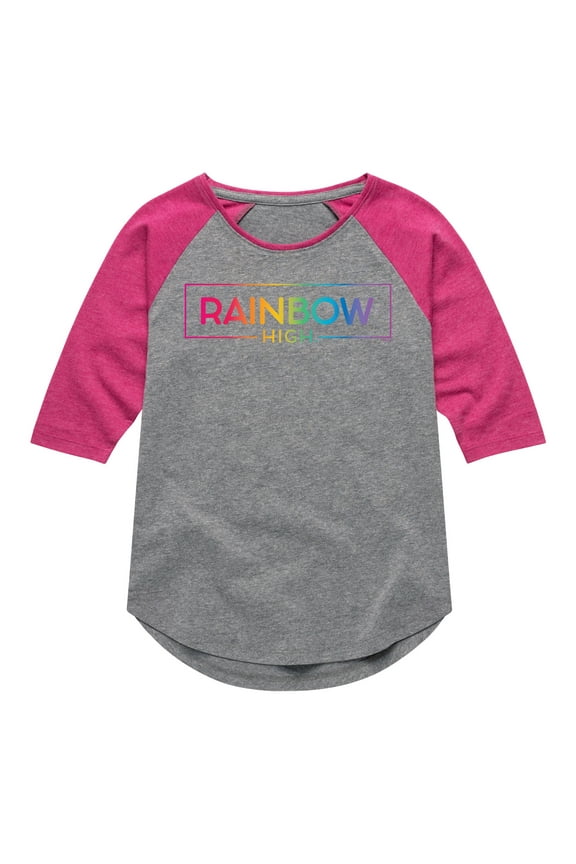 - Gradient Logo - Toddler And Youth Girls Raglan Graphic T-Shirt