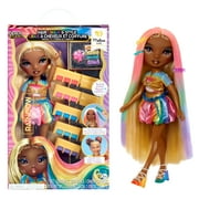 Rainbow High Hair Chalk & Style Meline – Rainbow & Gold 11” Doll, Washable Rainbow Hair Chalk