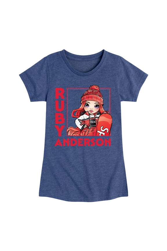 - Holiday Ruby Anderson - Toddler And Youth Girls Fitted Short Sleeve Graphic T-Shirt