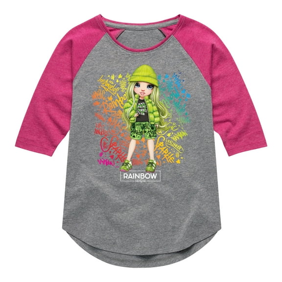 Rainbow High - Jade Hunter Rainbow Graffiti - Toddler And Youth Girls Raglan Graphic T-Shirt
