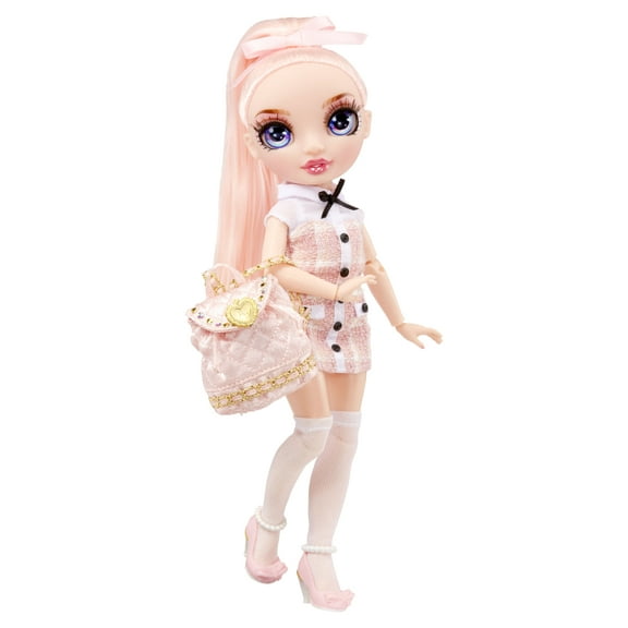 Rainbow High Jr High Bella Parker- 9-inch PINK Fashion Doll with doll accessories- open and closes backpack. Great Gift for Kids 6-12 Years Old and Collectors