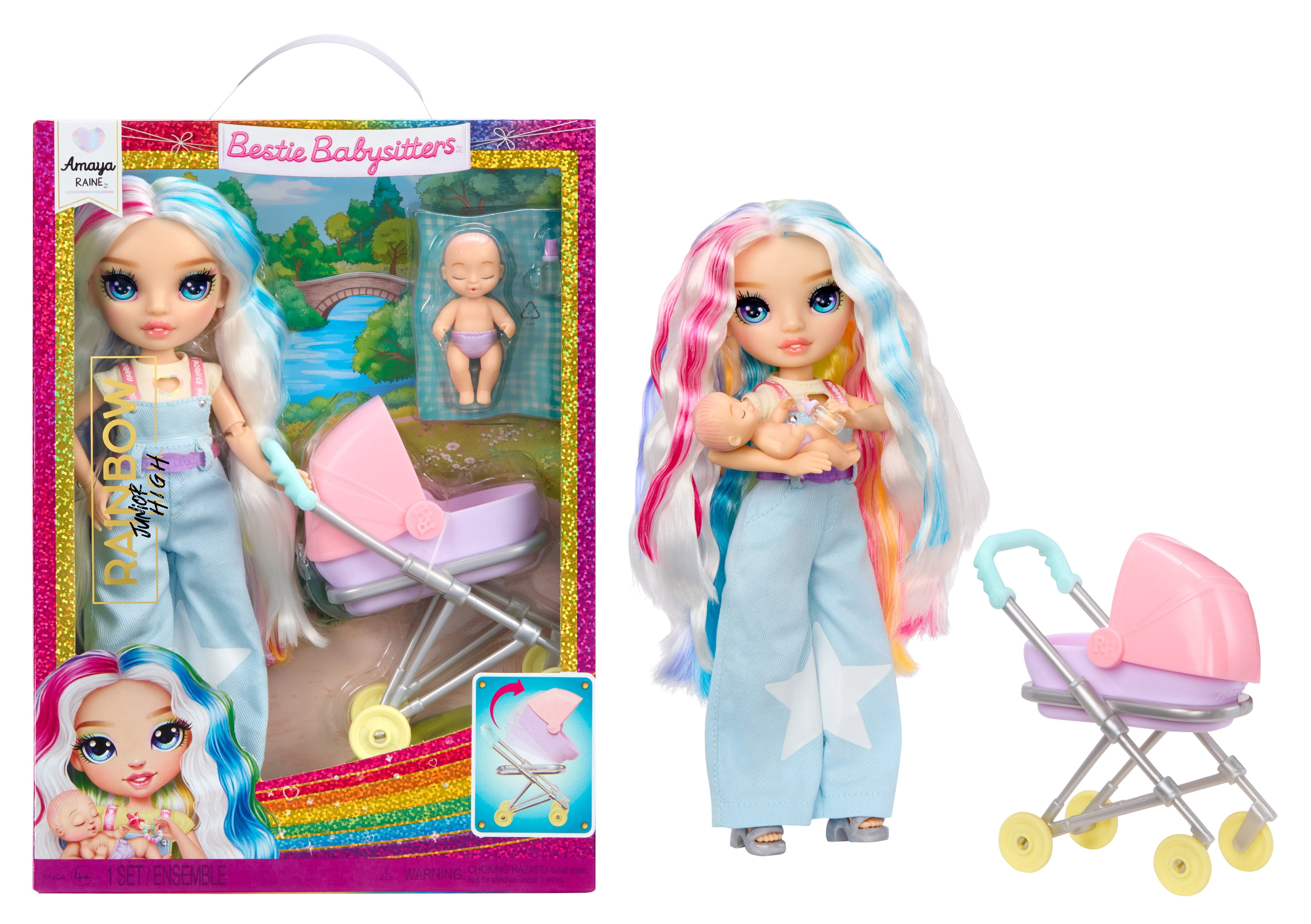 Rainbow High Jr. High Bestie Babysitters – Amaya Raine, 9” Fashion Doll
