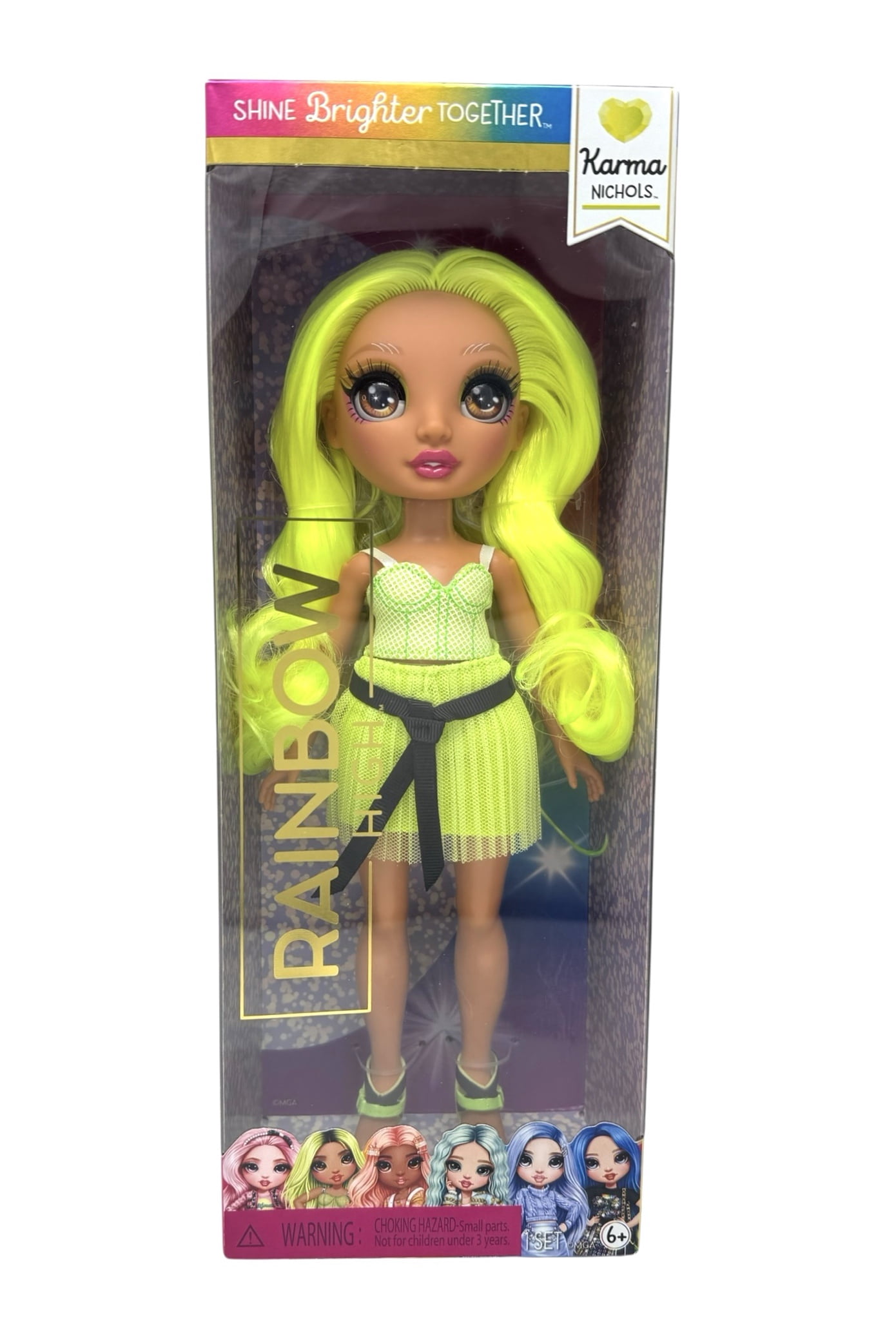 Rainbow High Karma Nichols 11" Fashion Doll - Neon Yellow Hair & Fashion Outfit