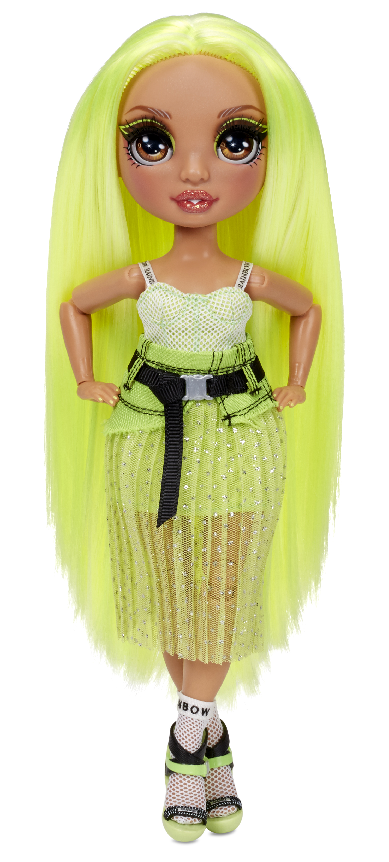 Rainbow High Karma Nichols – Neon Green Fashion Doll with 2 Complete Mix & Match Outfits and Accessories, Toys for Kids 6-12 Years Old - image 1 of 9