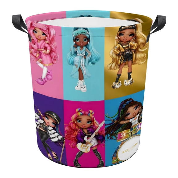 Rainbow High Laundry Basket Laundry Hamper Storage Basket Organizer Hamper Storage Bins for Clothes Toys Box Nursery Hamper Gift Basket with Handles 15.7 x 19.6 inches