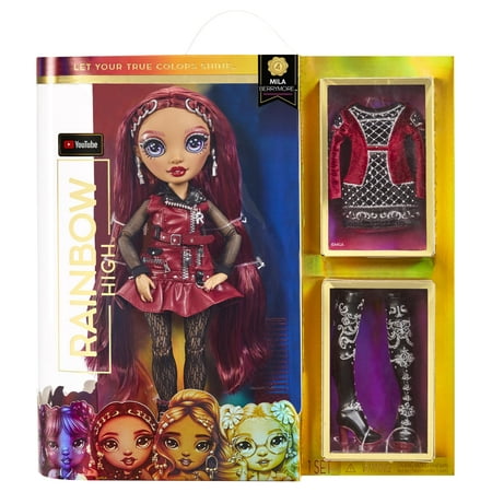 Rainbow High Mila Berrymore- Burgundy Red Fashion Doll. 2 Designer Outfits to Mix & Match with Accessories, Great Gift for Kids 6-12 Years Old and Collectors