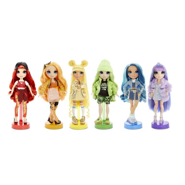 Rainbow High Original Fashion Doll 6-Pack , Violet, Ruby, Sunny, Skyler,  Poppy and Jade, 11-inch Poseable Fashion Doll, Includes 6 Outfits, 6 Pairs  of Shoes and accessories. Great Gift and Toy for
