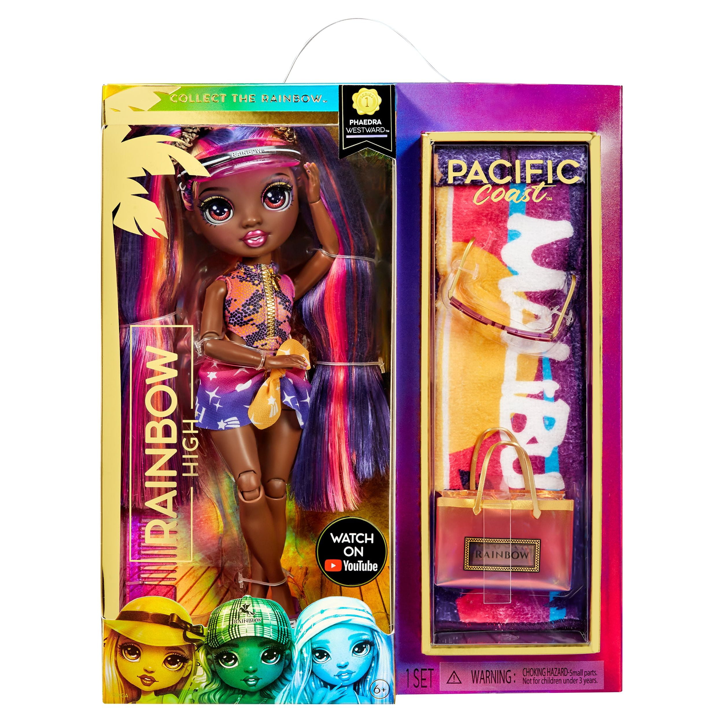 Rainbow High Pacific Coast Sunset Doll, Purple Fashion Set with