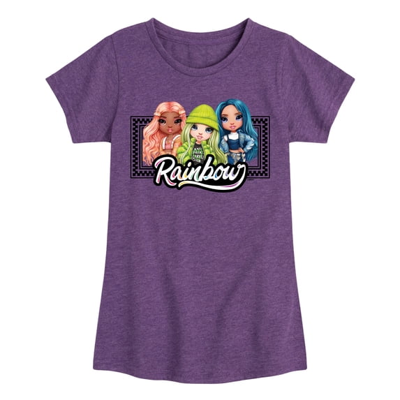Rainbow High - Rainbow Checkered Frame - Toddler And Youth Girls Short Sleeve Graphic T-Shirt