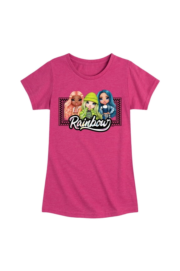 - Rainbow Checkered Frame - Toddler And Youth Girls Short Sleeve Graphic T-Shirt