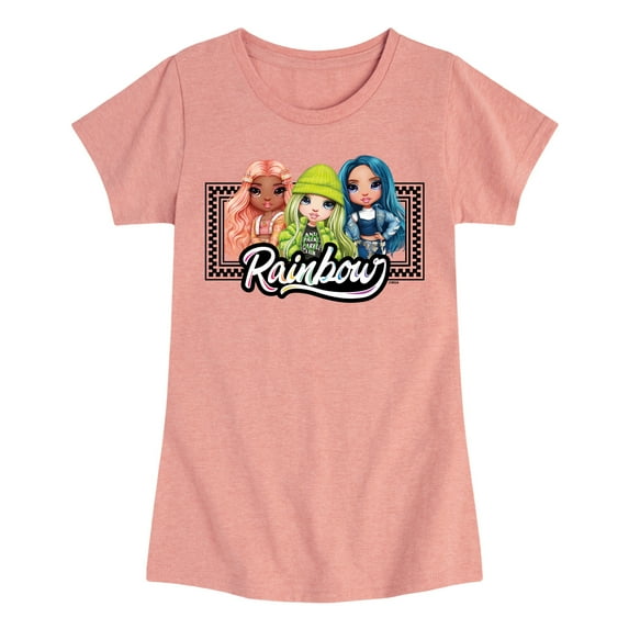 Rainbow High - Rainbow Checkered Frame - Toddler And Youth Girls Short Sleeve Graphic T-Shirt