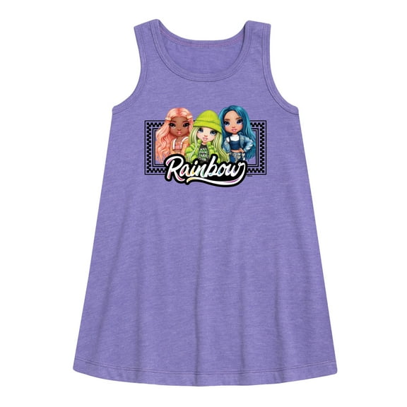 Rainbow High - Rainbow Checkered Frame - Toddler and Youth Girls A-line Dress