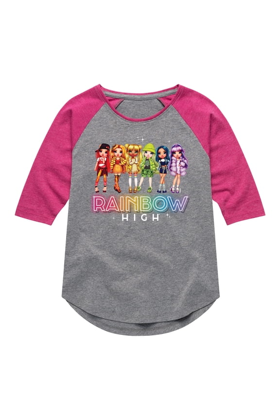- Rainbow High Character Group - Toddler And Youth Girls Raglan Graphic T-Shirt