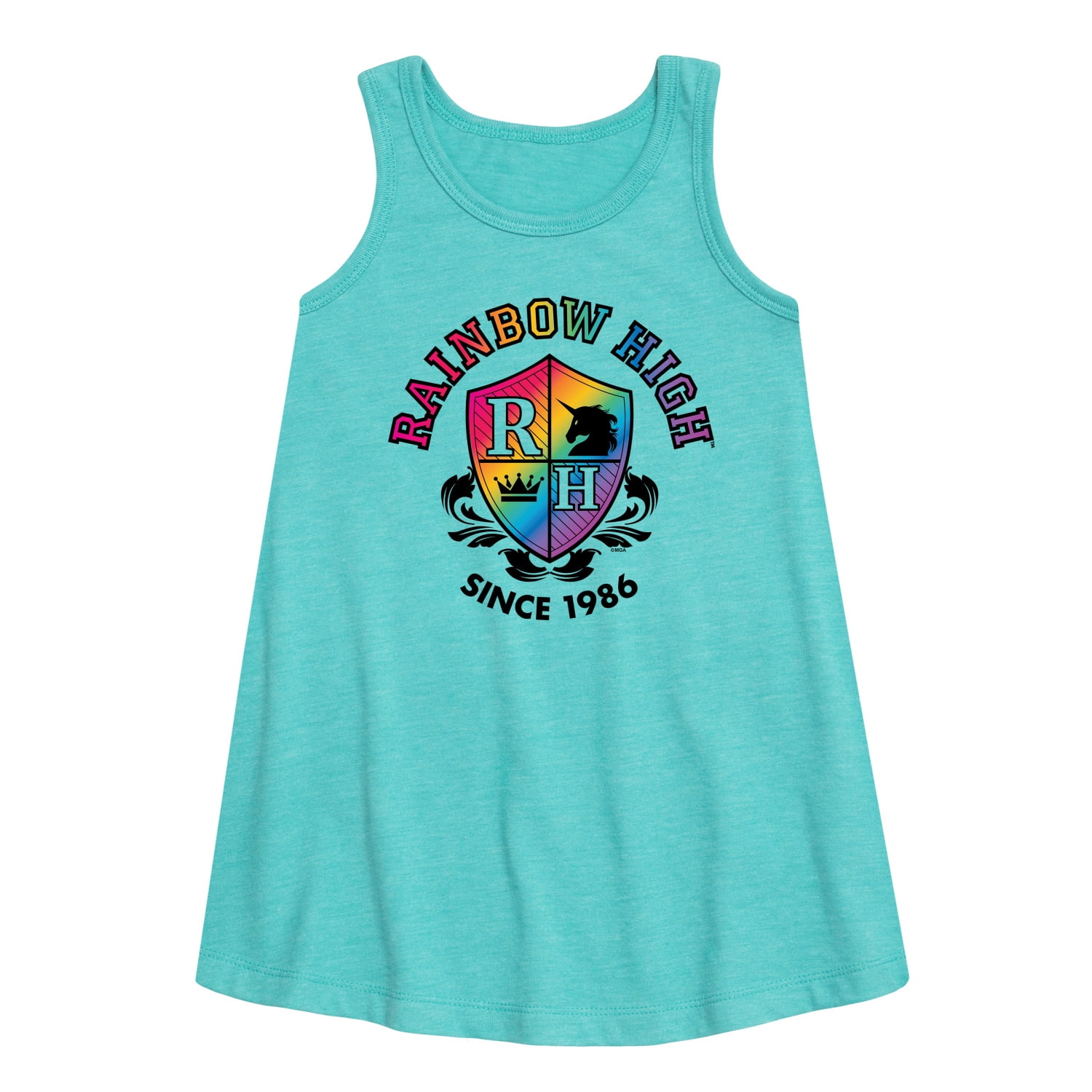 Rainbow High School Crest Toddler and Youth Girls Aline Dress