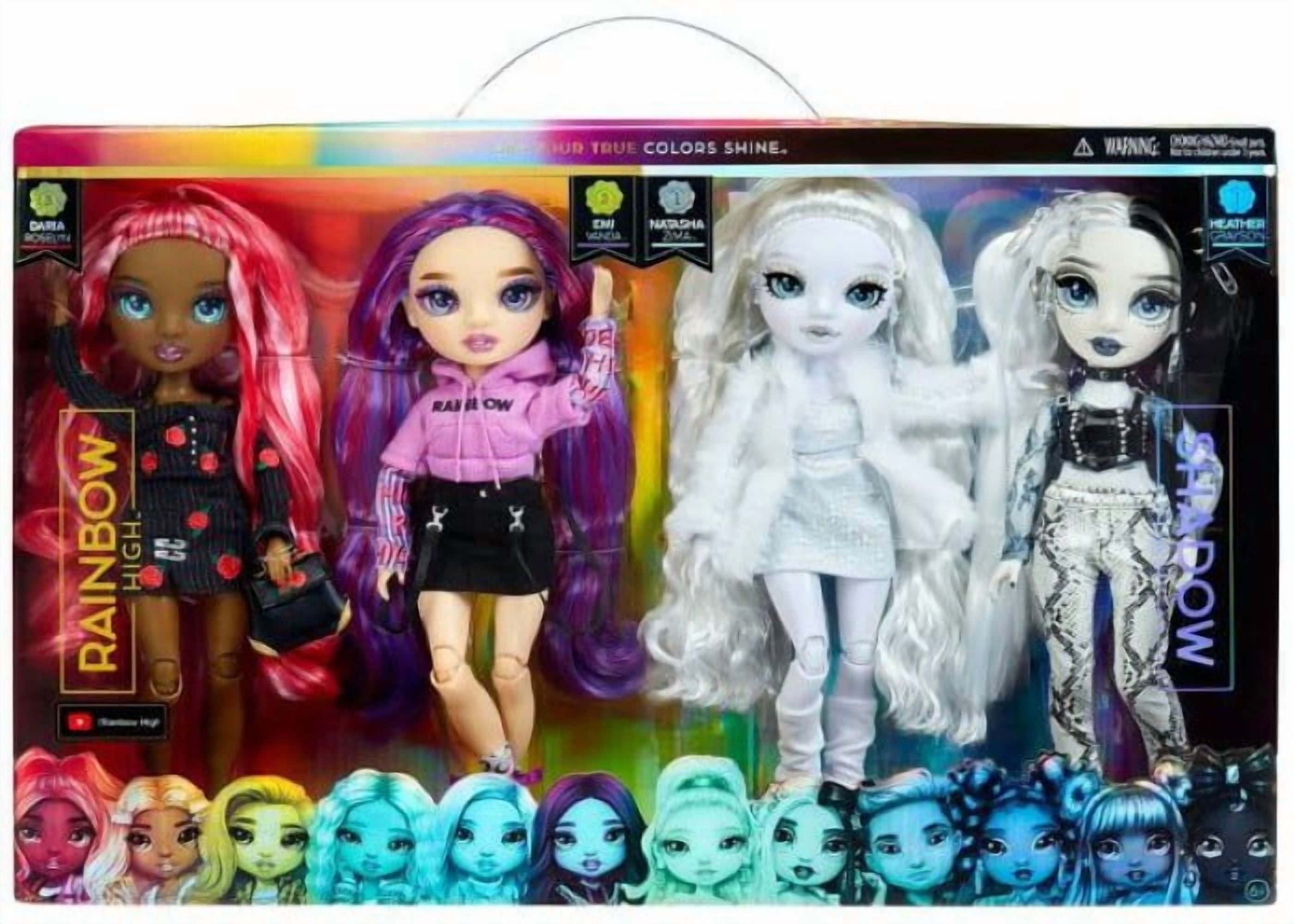 Rainbow High & Shadow High Fashion Doll 4-Pack: Daria Roselyn, Emi
