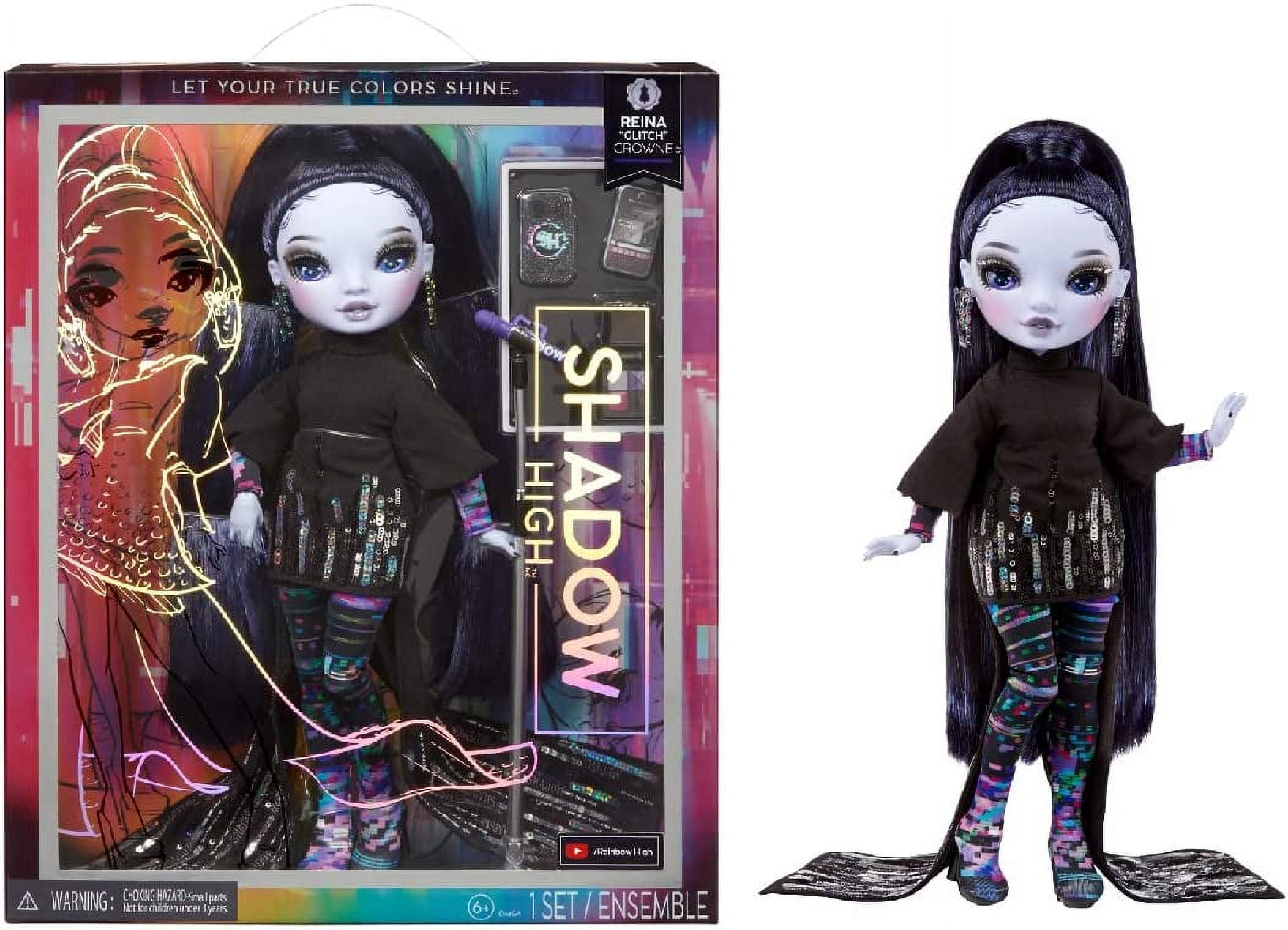 Rainbow High Shadow High Reina Glitch Crowne- Purple Fashion Doll. Fashionable Outfit & 10+ Colorful Play Accessories. Great Gift for Kids 4-12 Years Old & Collectors