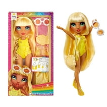 Rainbow High Swim & Style Sunny, Yellow 11” Doll, Removable Swimsuit, Wrap, Sandals, Fun Play Accessories. Kids Toy Gift Ages 4-12