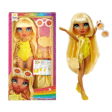 Rainbow High Swim & Style Sunny, Yellow 11? Doll, Removable Swimsuit, Wrap, Sandals, Fun Play Accessories. Kids Toy Gift Ages 4-12