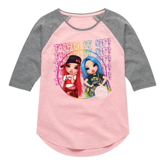 Rainbow High - Turn It Up - Toddler And Youth Girls Raglan Graphic T-Shirt