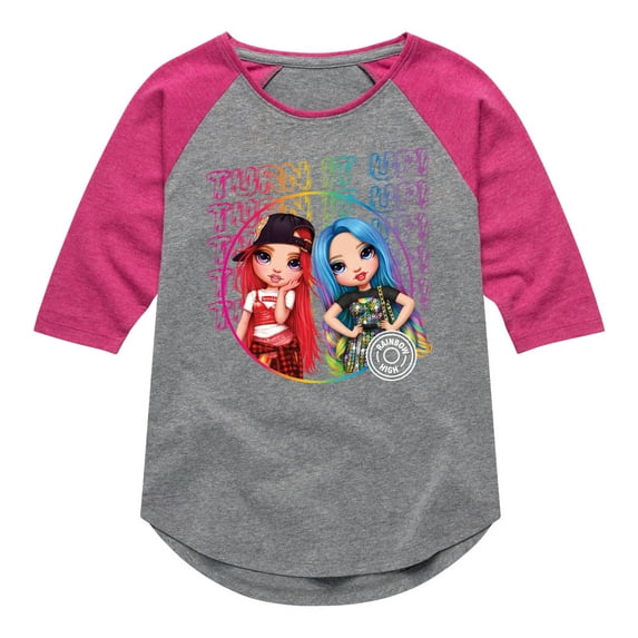Rainbow High - Turn It Up - Toddler And Youth Girls Raglan Graphic T-Shirt