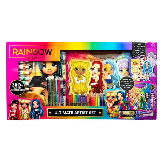 Rainbow High Ultimate Art Set, Kids Coloring & Painting Set, Reusable Storage Case