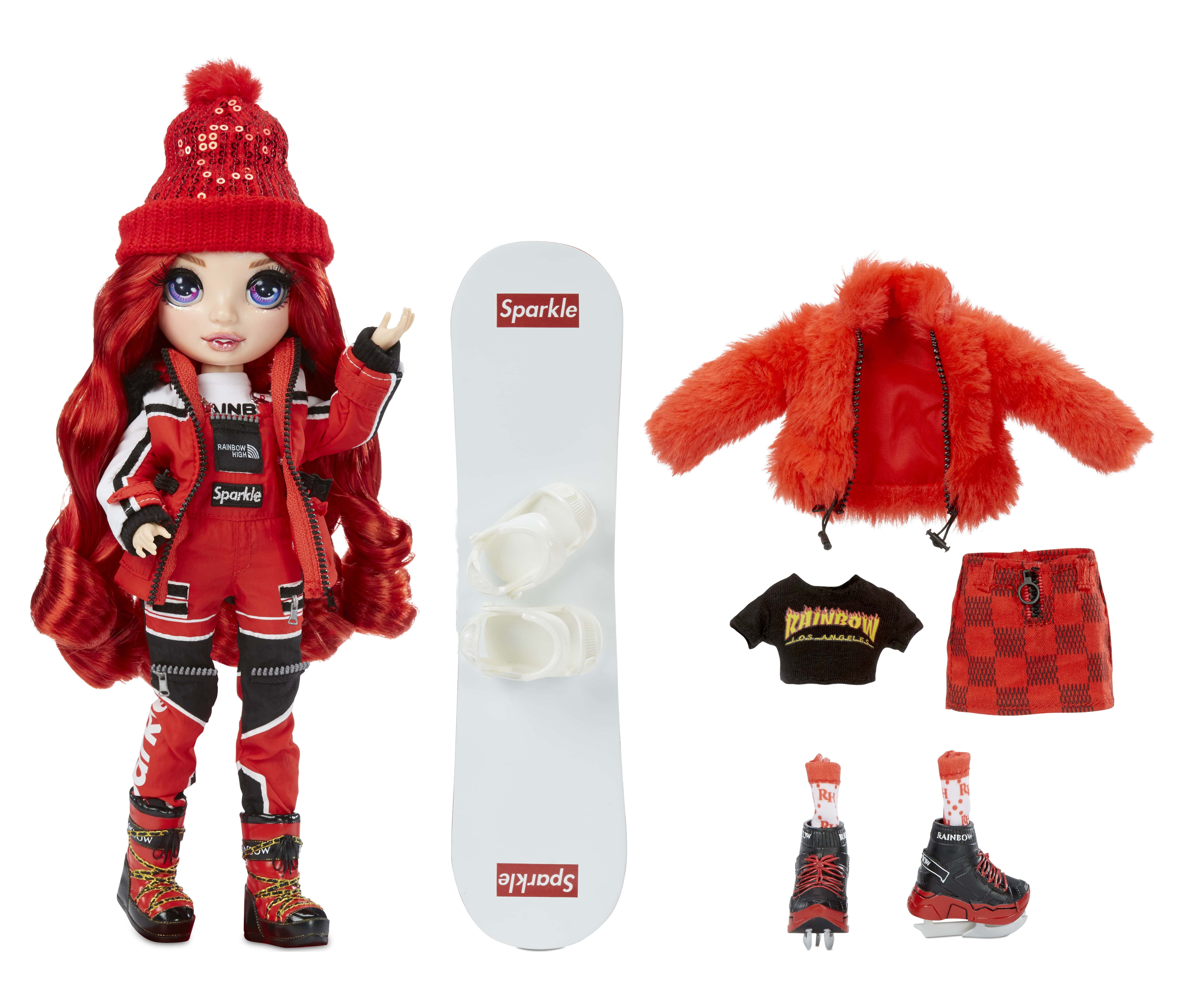 Rainbow High Winter Break Ruby Anderson - Red Fashion Doll Playset With 2  Complete Doll Outfits, Snowboard And Winter Accessories, Great Toy Gift for