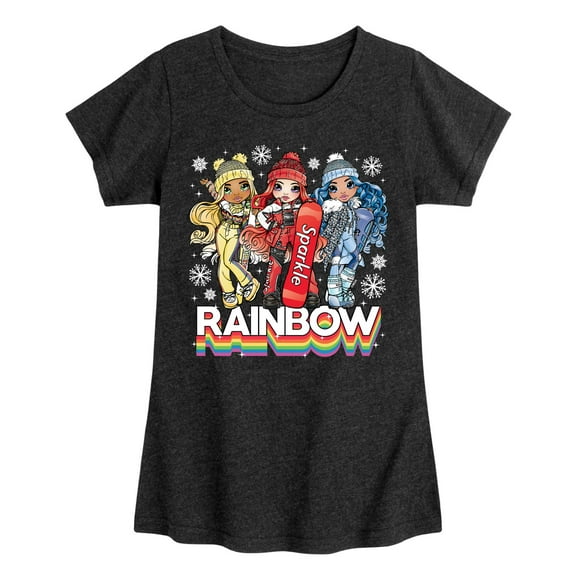 Rainbow High - Winter Snowflakes - Toddler And Youth Girls Fitted Short Sleeve Graphic T-Shirt